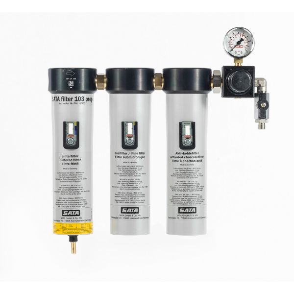 SATA filter 103 prep 3-stufiger Sinterfilter/Feinfilter/Aktivkohlefilter Sinter/Feinfilter